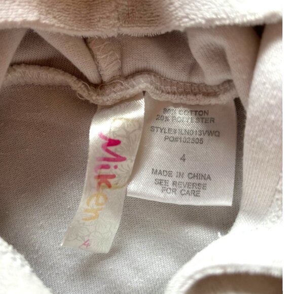 Miken girl's white swim zip up hooded terry coverup with jeweled butterfly sz 4 - Picture 4 of 4